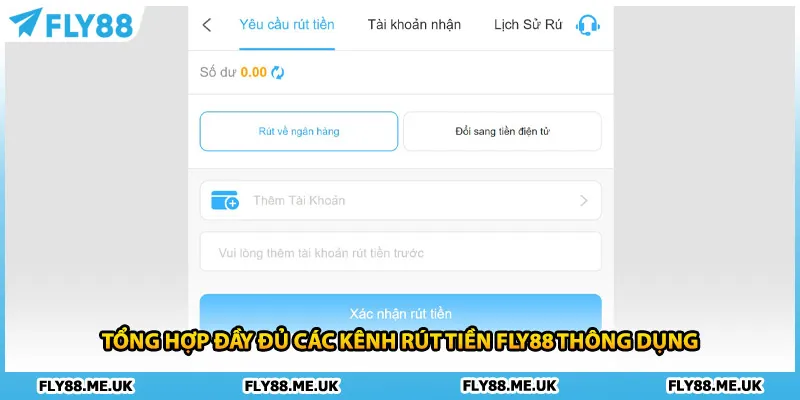 Tổng hợp đầy đủ các kênh rút tiền FLY88 thông dụng